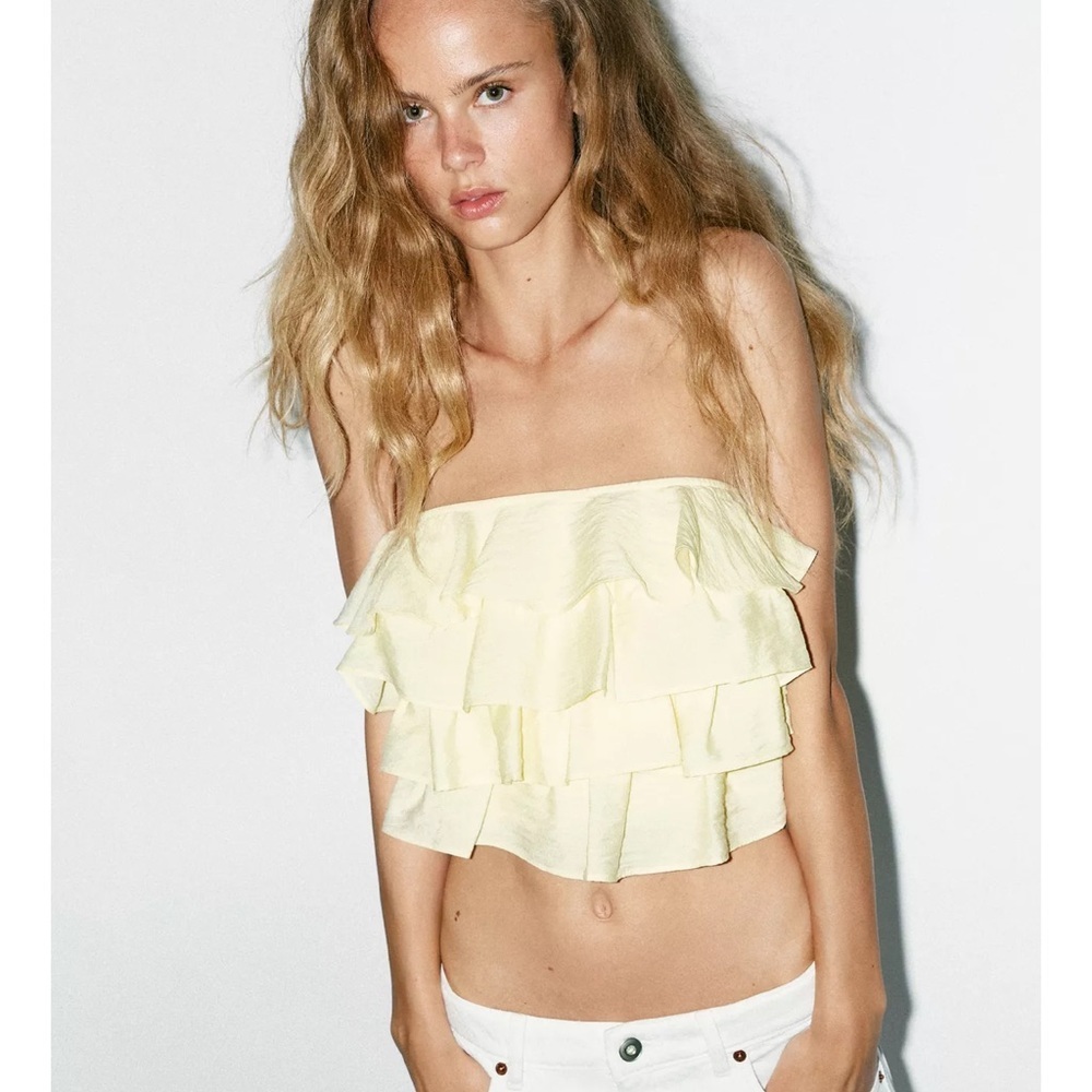 Zara Ruffled Bandeau Top - Picture 2 of 7